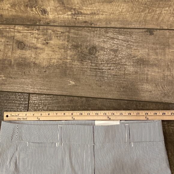 NWT ANN TAYLOR Signature White Blue Striped Ankle Trouser 16 - Picture 4 of 7